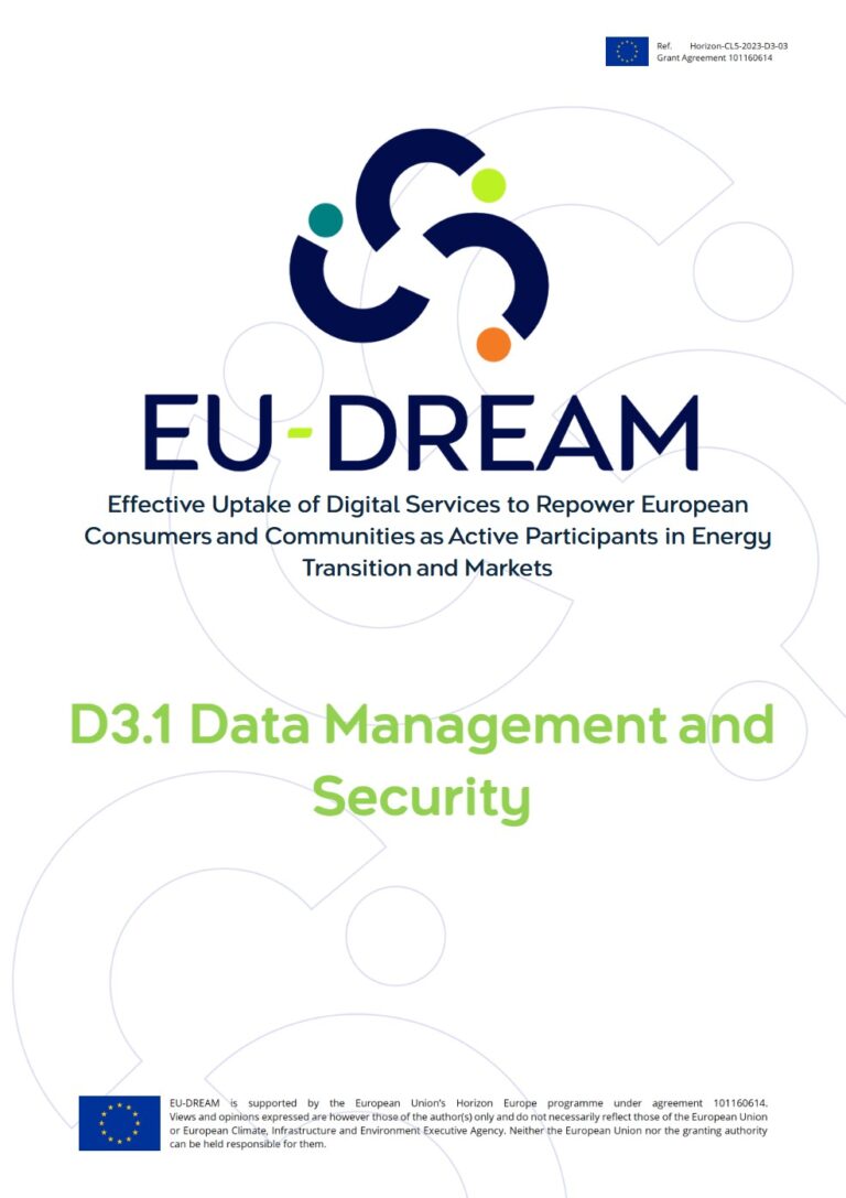 Deliverable 3.1 Data Management and Security